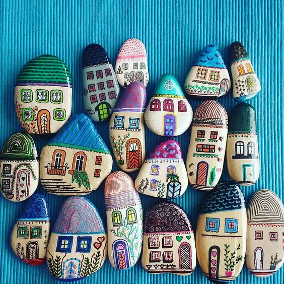 Piedras Pintades a Mano Koleksiyonculuğu evler